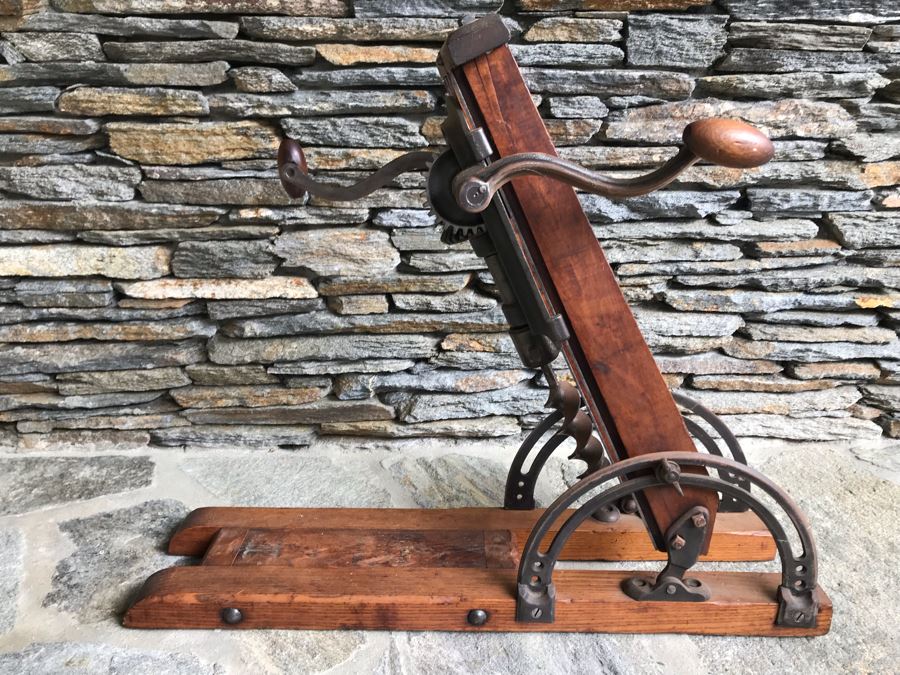 Antique Tool F S Co Adjustable Angle Mechanical Crank Drill Press Wood / Cast Iron Portable [Photo 22]