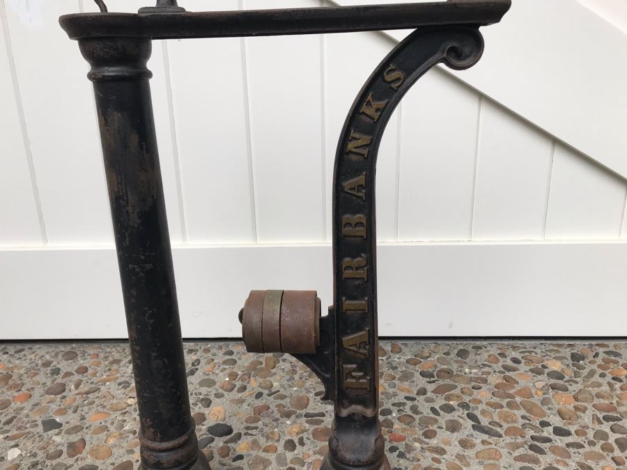 Large Antique Fairbanks Industrial Rolling Floor Scale 250lbs Capacity 21'D X 12.5'W X 27'H - May Need Servicing [Photo 6]