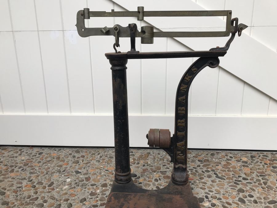 Large Antique Fairbanks Industrial Rolling Floor Scale 250lbs Capacity 21'D X 12.5'W X 27'H - May Need Servicing [Photo 5]