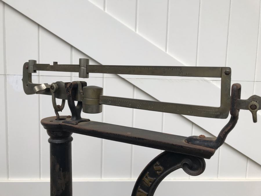 Large Antique Fairbanks Industrial Rolling Floor Scale 250lbs Capacity 21'D X 12.5'W X 27'H - May Need Servicing [Photo 9]