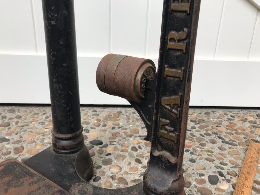 Large Antique Fairbanks Industrial Rolling Floor Scale 250lbs Capacity 21'D X 12.5'W X 27'H - May Need Servicing [Photo 7]