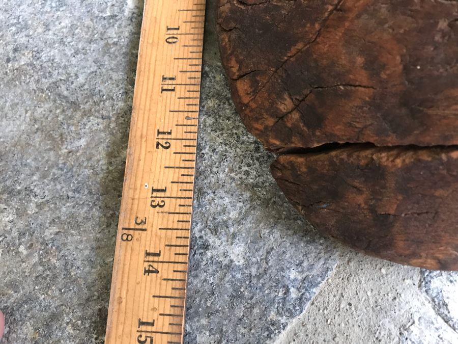 Large Antique Primitive Carved Wooden Dough Bowl 32'L [Photo 19]