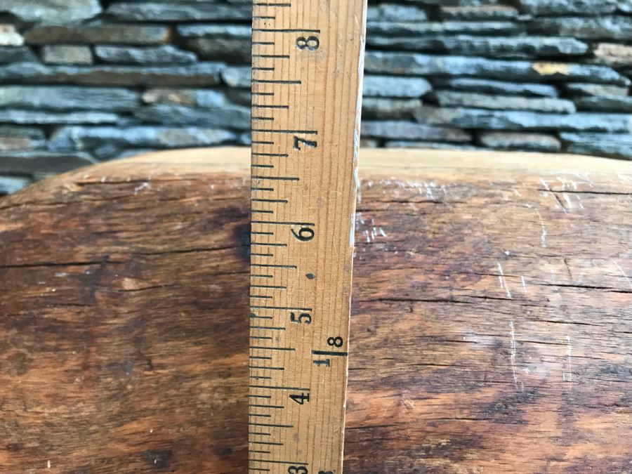 Large Antique Primitive Carved Wooden Dough Bowl 32'L [Photo 20]