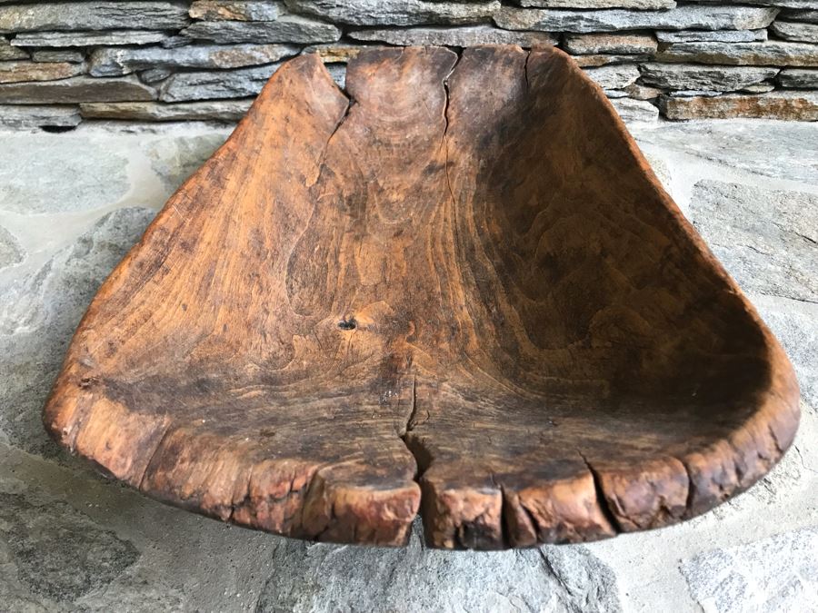 Antique Primitive wooden Dough bowl