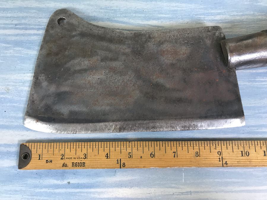 Antique J. Beatty Cast-Steel 3 Meat Cleaver Butcher's Knife [Photo 13]