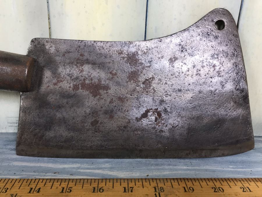 Antique J. Beatty Cast-Steel 3 Meat Cleaver Butcher's Knife [Photo 4]