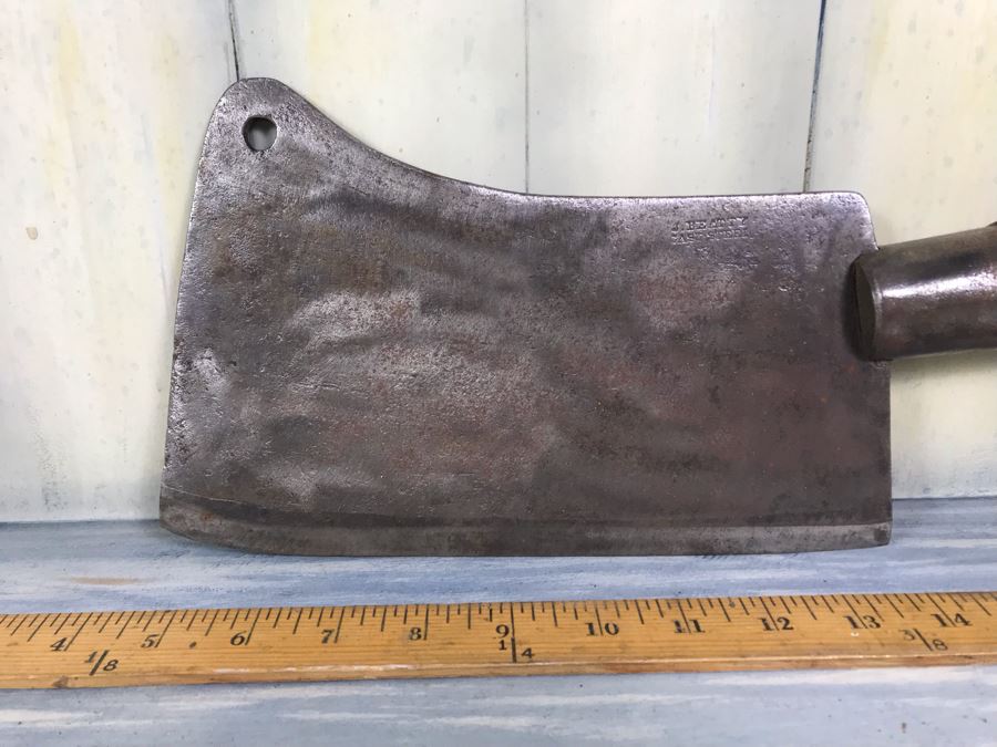 Antique J. Beatty Cast-Steel 3 Meat Cleaver Butcher's Knife [Photo 6]