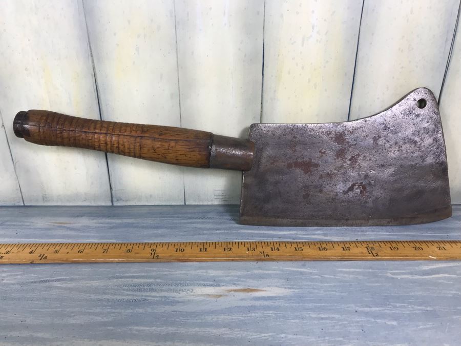 Antique J. Beatty Cast-Steel 3 Meat Cleaver Butcher's Knife