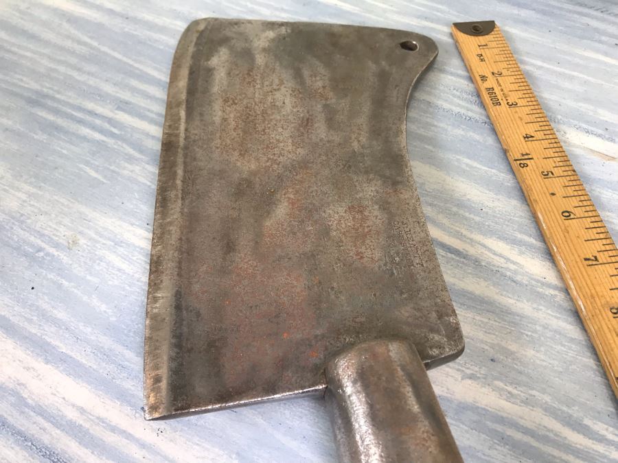 Antique J. Beatty Cast-Steel 3 Meat Cleaver Butcher's Knife [Photo 12]