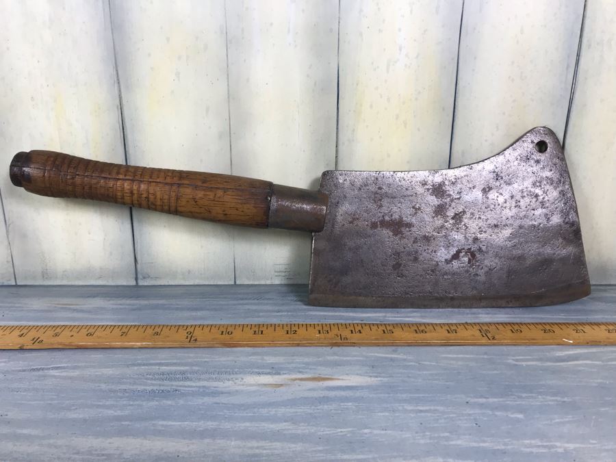 Antique J. Beatty Cast-Steel 3 Meat Cleaver Butcher's Knife [Photo 3]