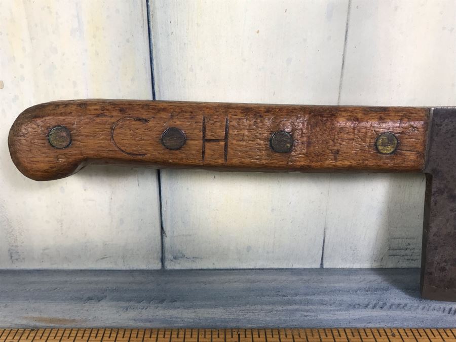 Antique Village Blacksmith Solid Steel Forged Meat Cleaver Butcher's Knife [Photo 6]