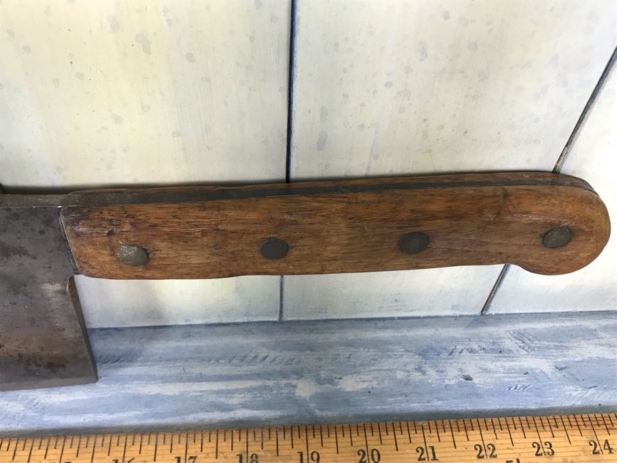 Antique Village Blacksmith Solid Steel Forged Meat Cleaver Butcher's Knife [Photo 5]