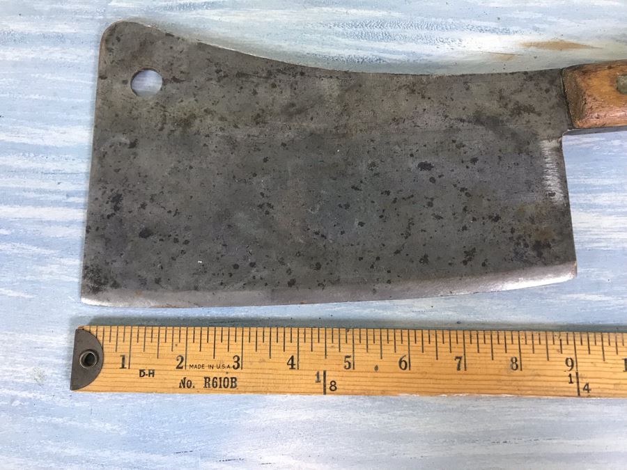 Antique Village Blacksmith Solid Steel Forged Meat Cleaver Butcher's Knife [Photo 10]