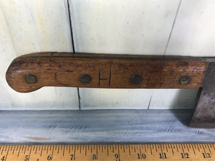 Antique Village Blacksmith Solid Steel Forged Meat Cleaver Butcher's Knife [Photo 9]