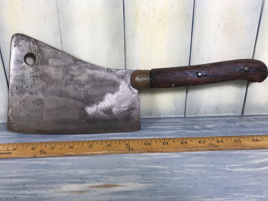 Antique 8' Foster Bros. Trade Mark 8 Meat Cleaver Butcher's Knife