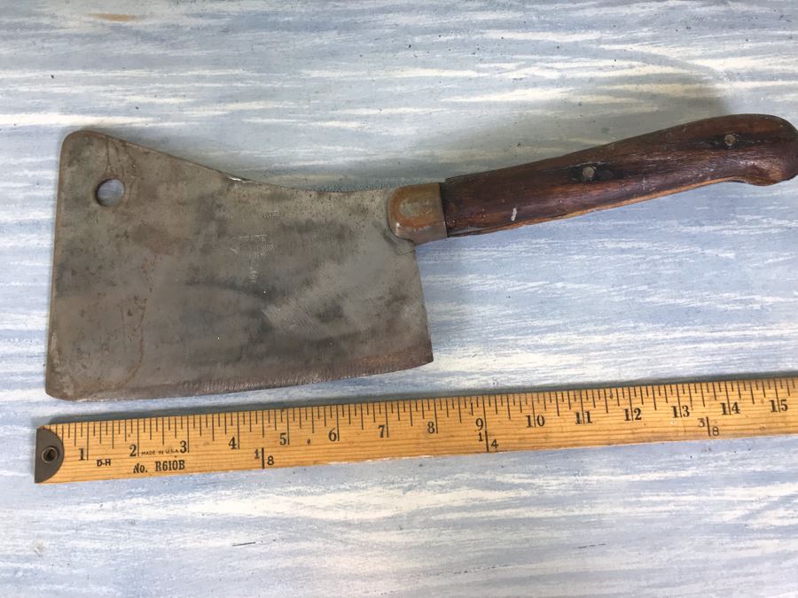 Antique 8' Foster Bros. Trade Mark 8 Meat Cleaver Butcher's Knife [Photo 12]
