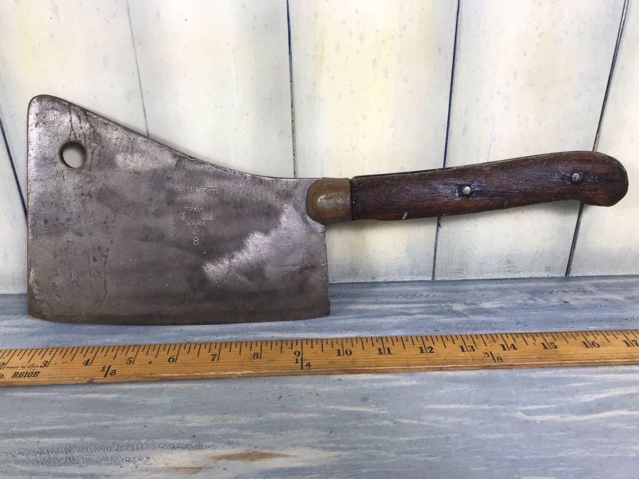 Antique 8' Foster Bros. Trade Mark 8 Meat Cleaver Butcher's Knife [Photo 1]
