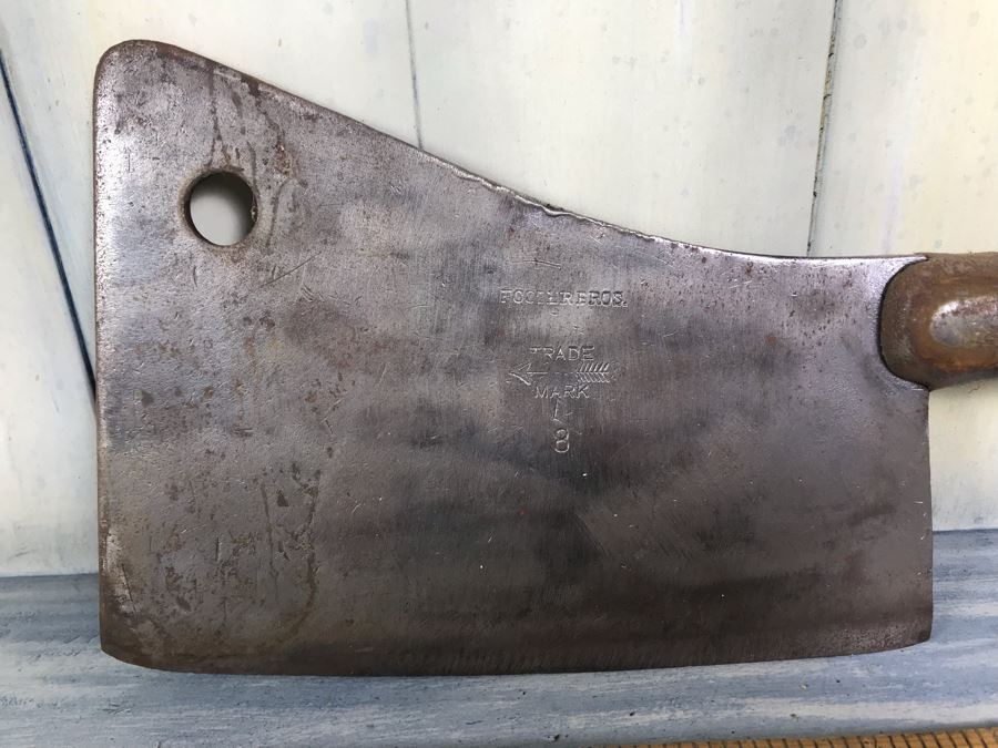 Antique 8' Foster Bros. Trade Mark 8 Meat Cleaver Butcher's Knife [Photo 4]