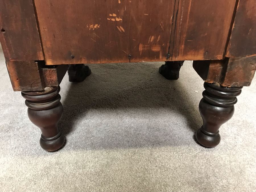 Stunning Mahogany Sideboard Buffet Table With Ornately Carved Claw Feet - Working Locks On Drawers And Cabinets - Have Skeleton Key [Photo 35]