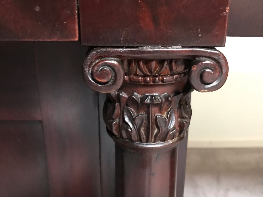 Stunning Mahogany Sideboard Buffet Table With Ornately Carved Claw Feet - Working Locks On Drawers And Cabinets - Have Skeleton Key [Photo 23]