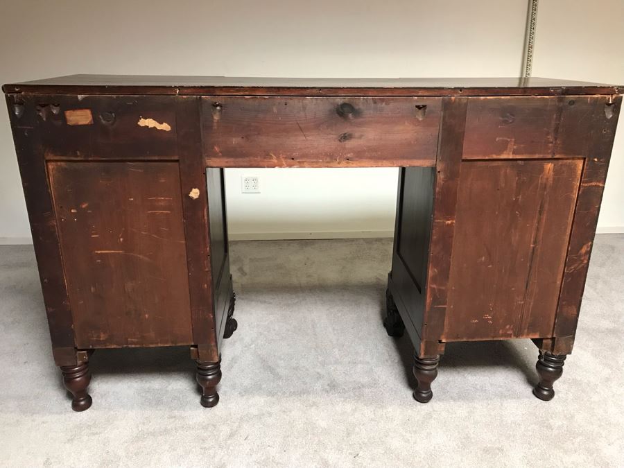Stunning Mahogany Sideboard Buffet Table With Ornately Carved Claw Feet - Working Locks On Drawers And Cabinets - Have Skeleton Key [Photo 34]