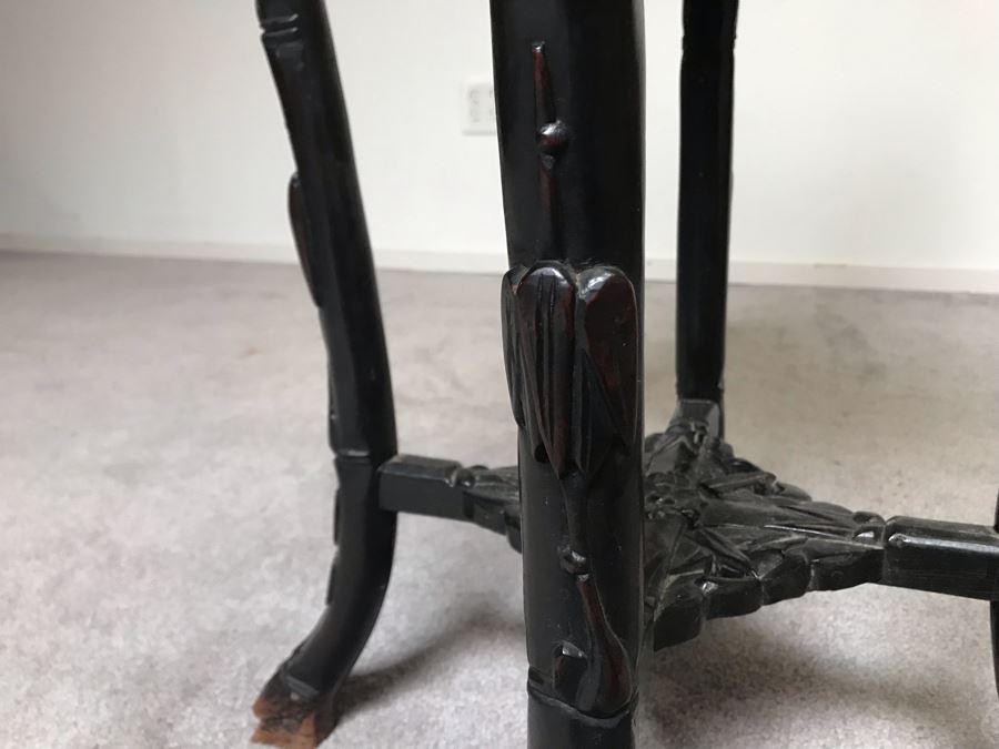 Antique Chinese Rosewood Fern Stand Table With Marble Top 36”H X 19”W [Photo 15]