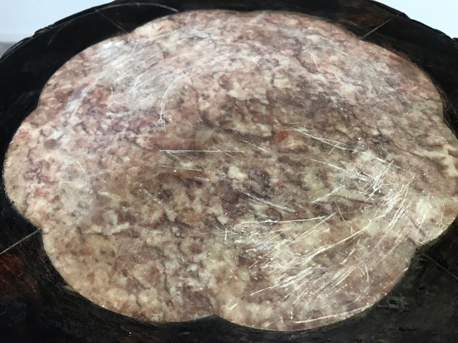 Antique Chinese Rosewood Fern Stand Table With Marble Top 36”H X 19”W [Photo 25]