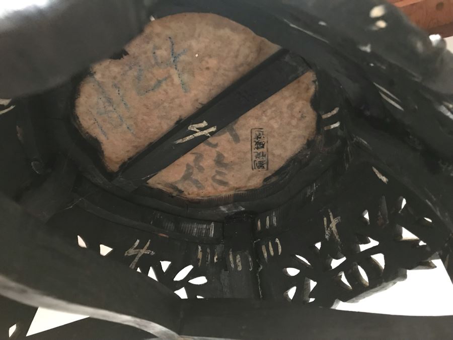 Antique Chinese Rosewood Fern Stand Table With Marble Top 36”H X 19”W [Photo 19]