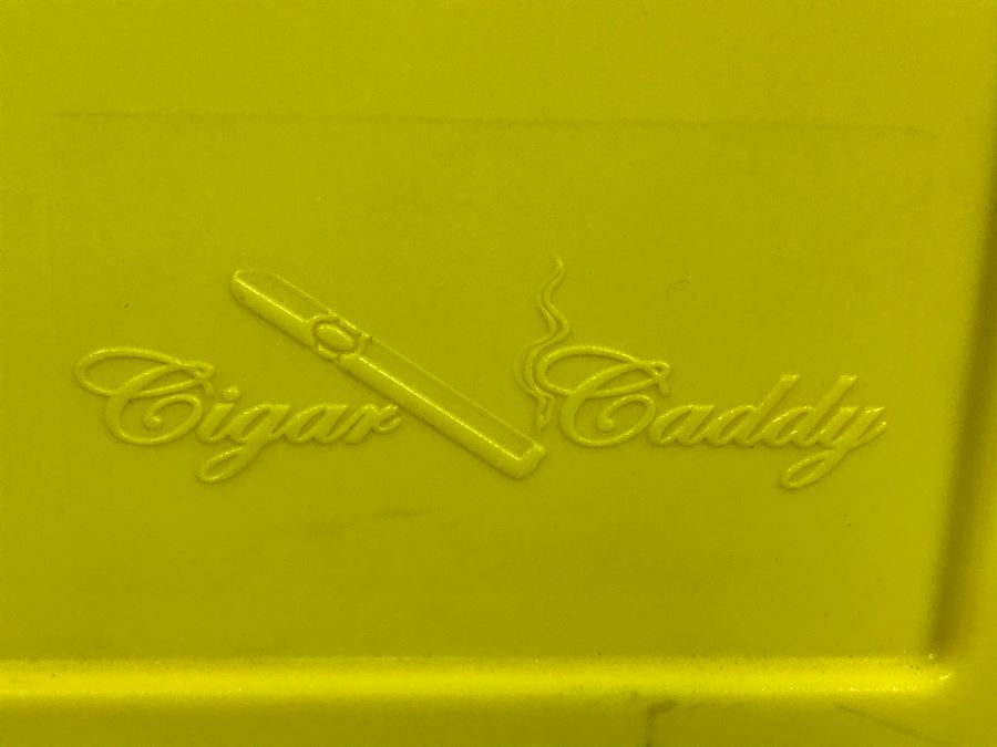 Yellow Cigar Caddy, Leather Liberty Tobacco Cigar Pouch, German Crytal Bleikristall Ashtray, Pair Of Pipe Cleaning Tools, Marines Havana Saver And Box Of Vintage Cigar Box Labels [Photo 13]