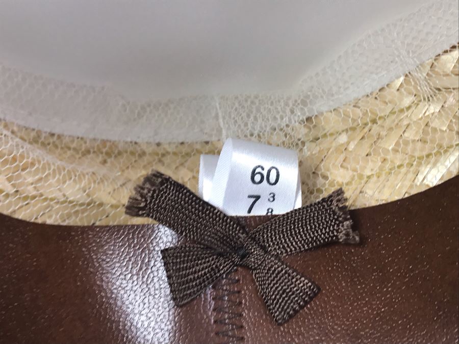 Olney Classic Straw Boater Hat With Ribbon Band And Bow Size 7 3/8' Made In England And Vintage Stetson Hat Advertisement [Photo 10]