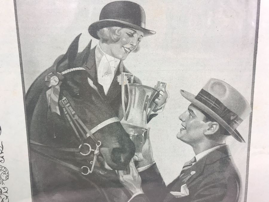 Olney Classic Straw Boater Hat With Ribbon Band And Bow Size 7 3/8' Made In England And Vintage Stetson Hat Advertisement [Photo 14]