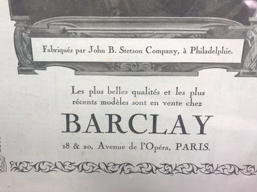Olney Classic Straw Boater Hat With Ribbon Band And Bow Size 7 3/8' Made In England And Vintage Stetson Hat Advertisement [Photo 15]