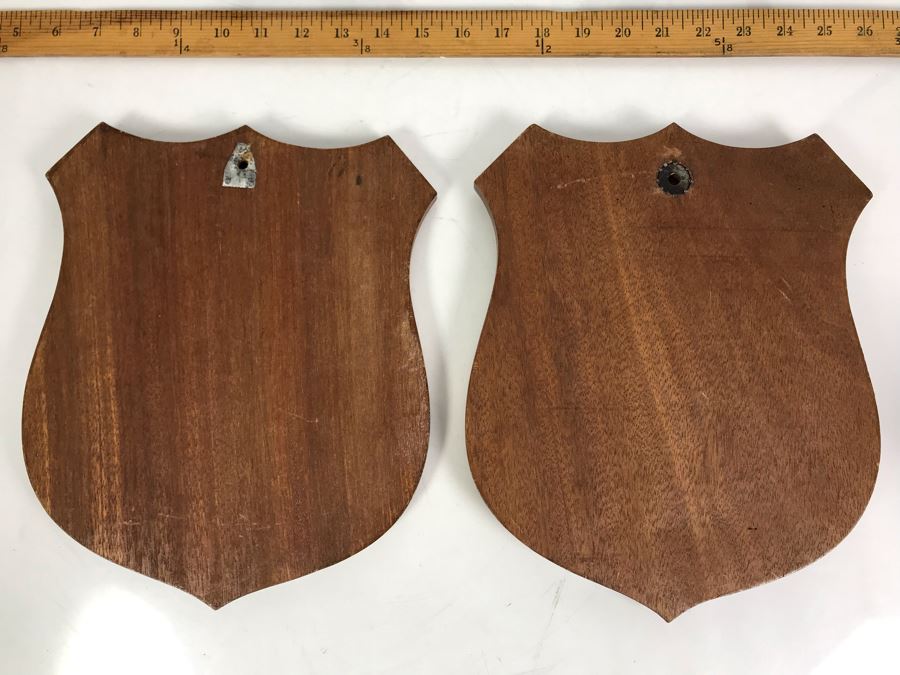 Pair Of Marines Hand Painted Carved Wooden Wall Plaques: Marine Amphibious Unit And Fourth Marines [Photo 9]