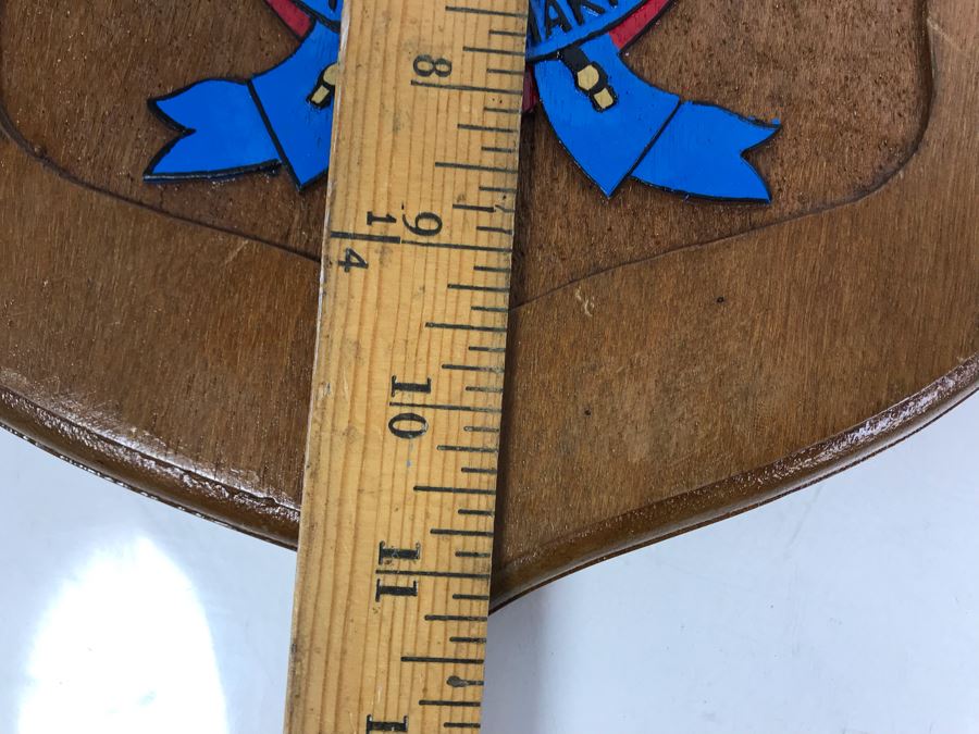 Pair Of Marines Hand Painted Carved Wooden Wall Plaques: Marine Amphibious Unit And Fourth Marines [Photo 12]