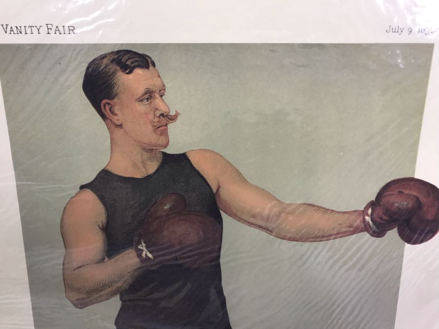 Pair Of Reproduction Vanity Fair Prints Boxer And Pool Player [Photo 7]