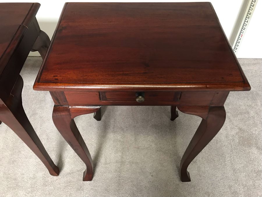 Pair Of Wooden Side Tables With Drawer 1'9.5' X 1'4.5' X 2'7' [Photo 6]