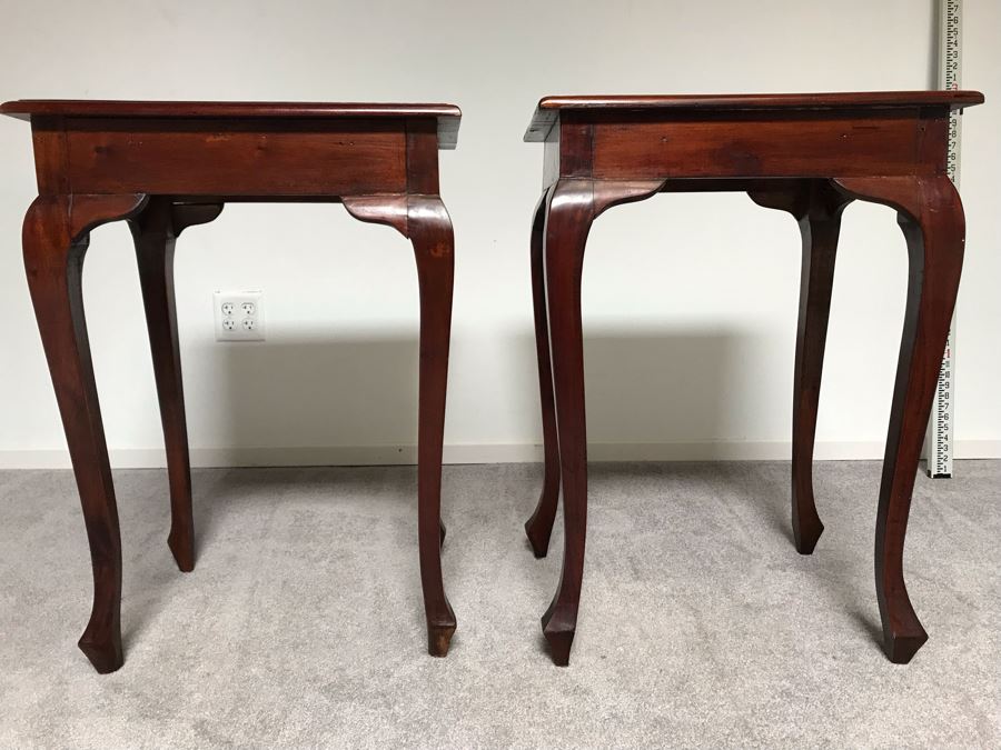 Pair Of Wooden Side Tables With Drawer 1'9.5' X 1'4.5' X 2'7' [Photo 12]