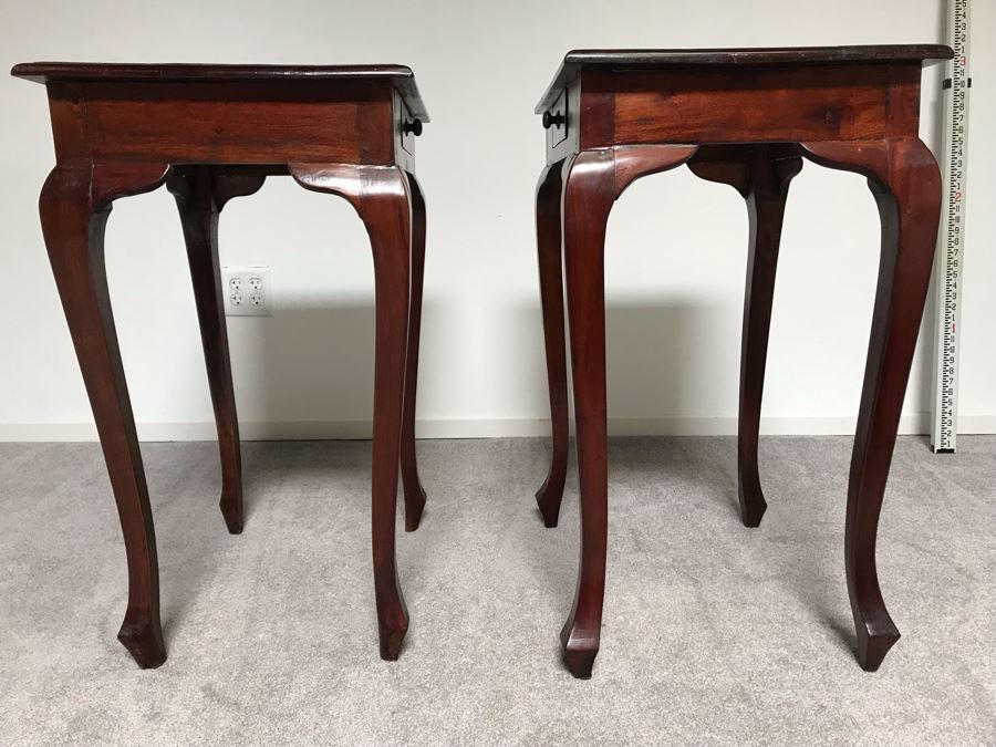 Pair Of Wooden Side Tables With Drawer 1'9.5' X 1'4.5' X 2'7' [Photo 11]
