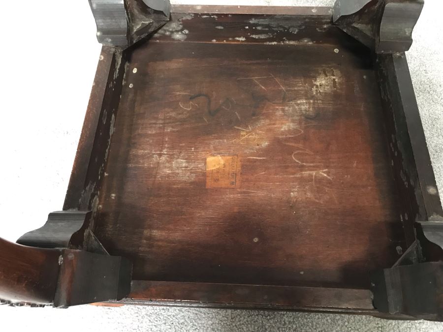 Vintage Carved Oak Table With Ball And Claw Feet By Superior Tables Brooklyn, NY - Slight Chip On Top Of Table - See Photos [Photo 13]