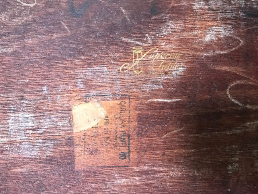 Vintage Carved Oak Table With Ball And Claw Feet By Superior Tables Brooklyn, NY - Slight Chip On Top Of Table - See Photos [Photo 14]