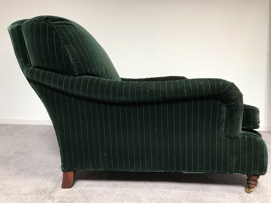 Vintage Green Upholstered Ralph Lauren Armchair With Down Feathers [Photo 7]
