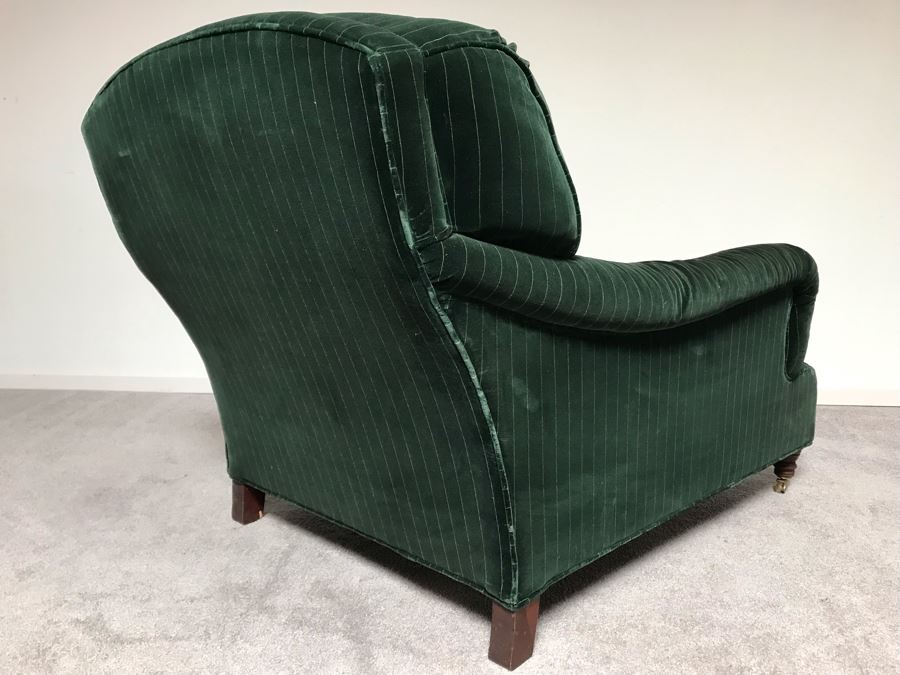 Vintage Green Upholstered Ralph Lauren Armchair With Down Feathers [Photo 8]