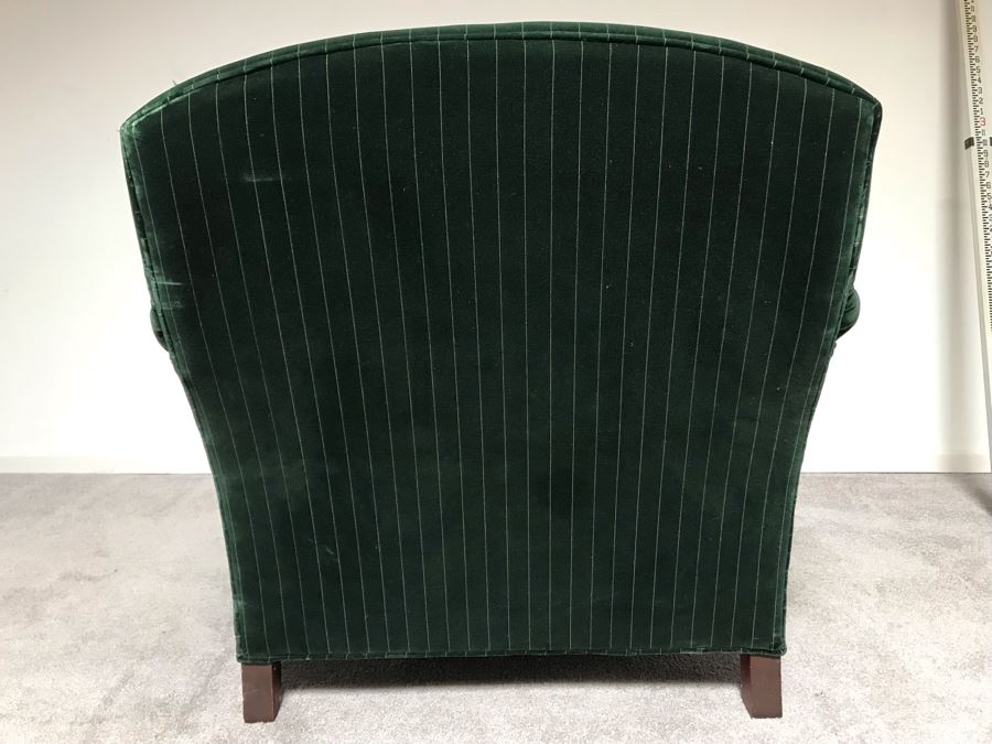 Vintage Green Upholstered Ralph Lauren Armchair With Down Feathers [Photo 9]
