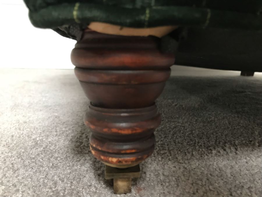 Vintage Green Upholstered Ralph Lauren Armchair With Down Feathers [Photo 5]