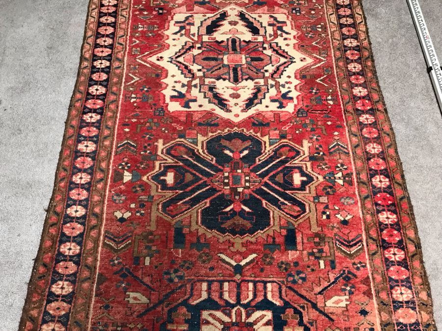 Vintage Hand Knotted Wool Persian Rug Runner 50' X 135' [Photo 7]