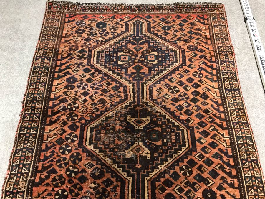 Vintage Hand Knotted Wool Persian Rug Made In Iran 43' X 72' [Photo 6]
