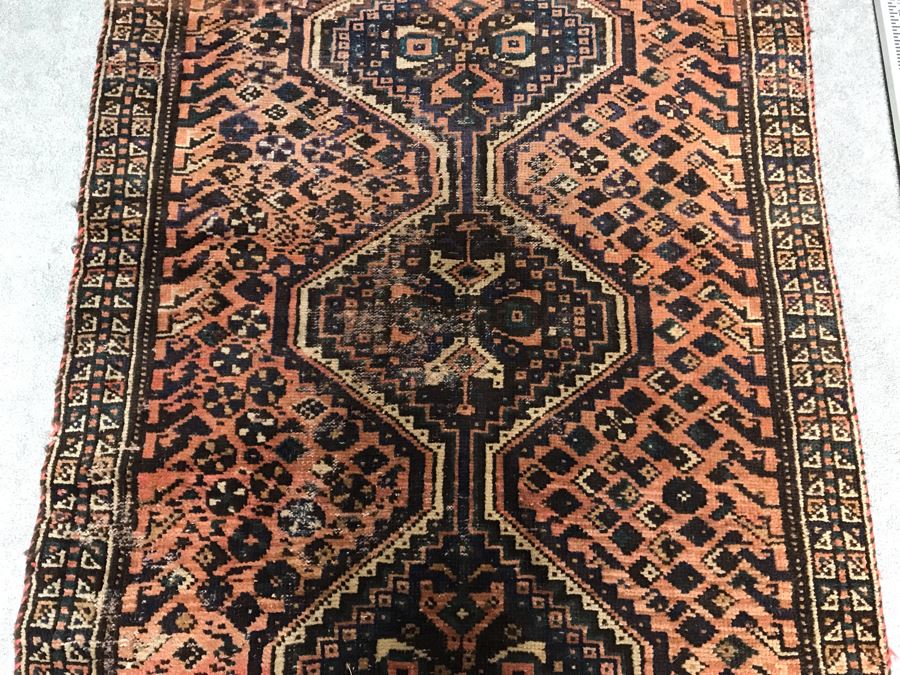 Vintage Hand Knotted Wool Persian Rug Made In Iran 43' X 72' [Photo 5]
