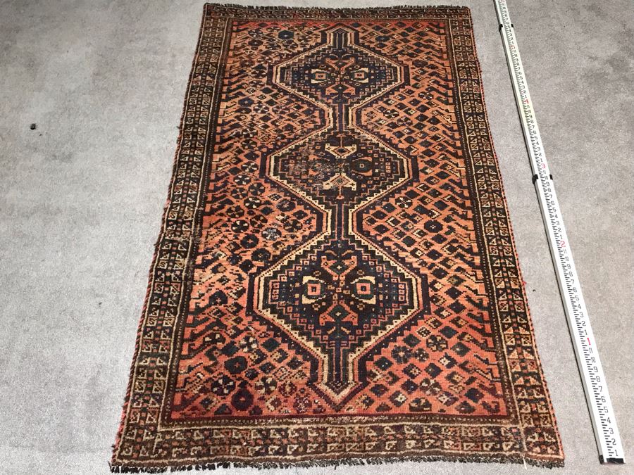 Vintage Hand Knotted Wool Persian Rug Made In Iran 43' X 72' [Photo 3]