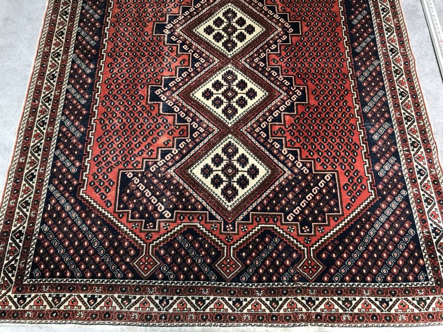Vintage Hand Knotted Wool Persian Rug 68' X 87' [Photo 5]