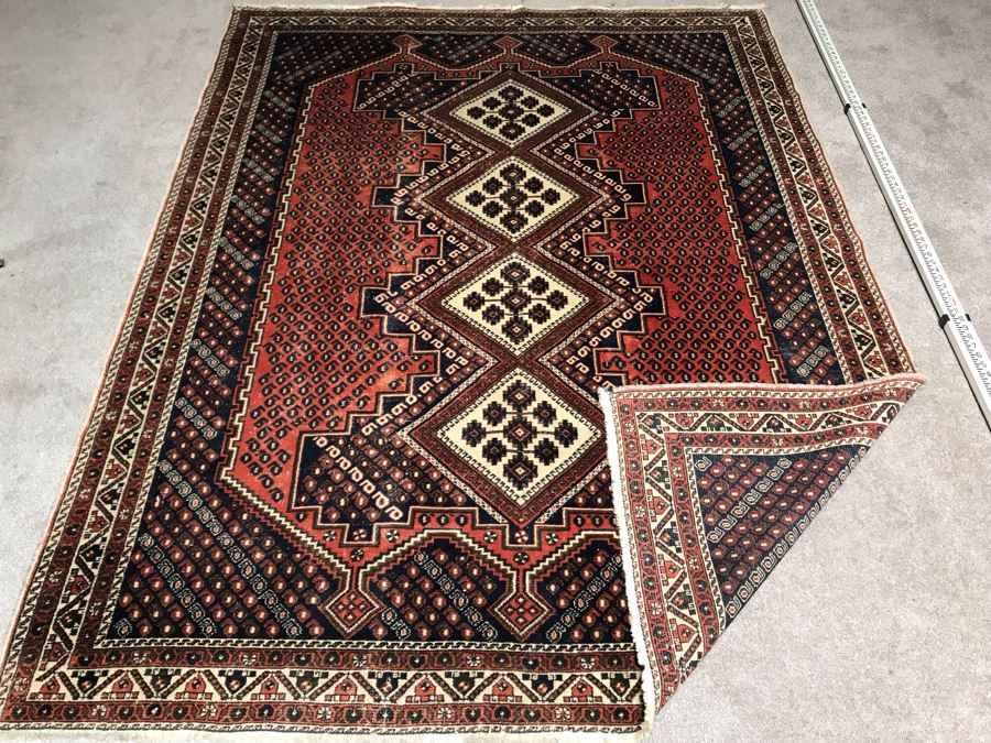 Vintage Hand Knotted Wool Persian Rug 68' X 87' [Photo 11]